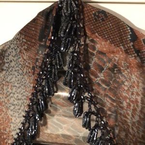 Sheer Beaded Scarf